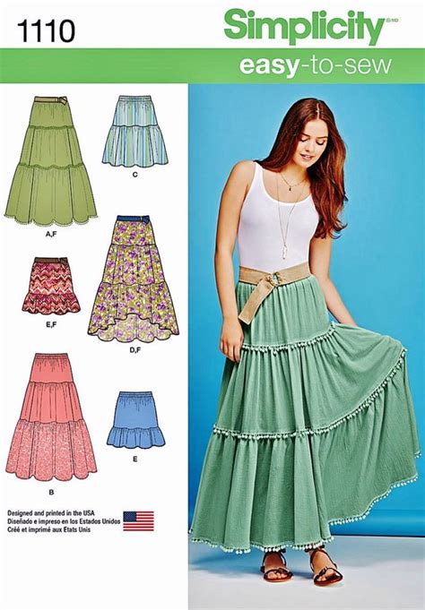 Sewing Pattern Women S Pull On Skirts Pattern Tiered Etsy Diy Skirt Skirt Pattern Dress