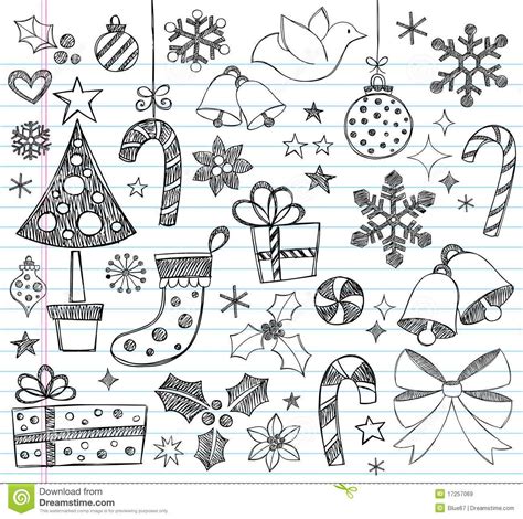 Christmas Hand Drawn Sketchy Doodles 17257069 1300×1290 Pixels