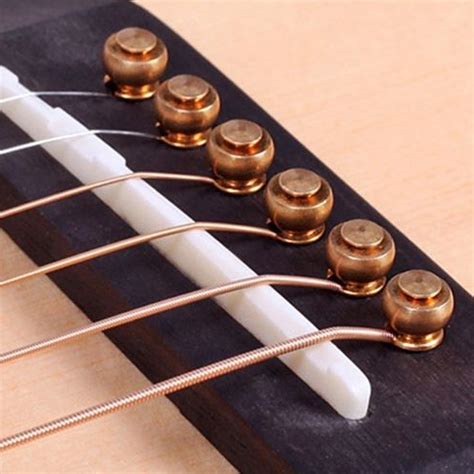 6pcs Gold Brass Acoustic Bridge Pins End Pin For Guitar Replacement Nice T 657472269741 Ebay