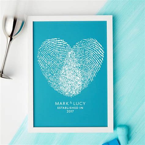 Thumb Print Love Print Wedding Heart Print Romantic Wall Wedding Story