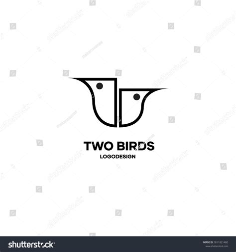 Bird Logo Minimal Two Birds Logo Stock Vector Royalty Free 1811821480