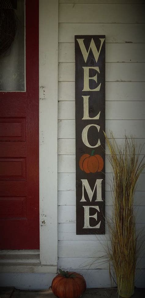 Available in 12 x 9. Fall Thanksgiving Halloween Pumpkin Welcome Sign Porch ...