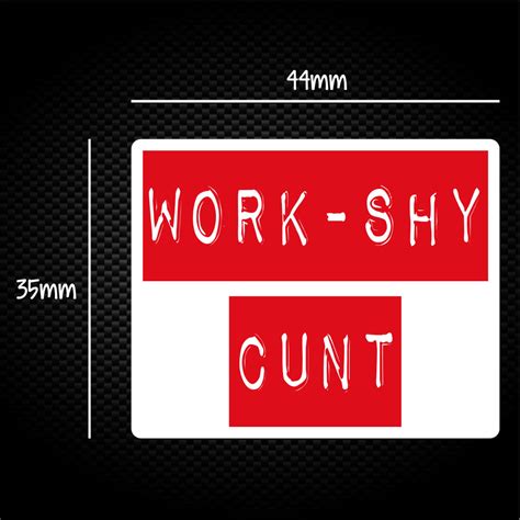 Work Shy Cunt Sticker Pack Rude Stickers Slightly Disturbed