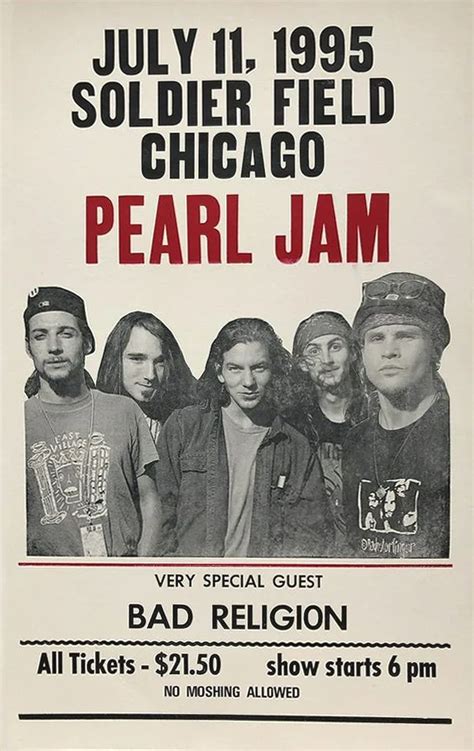 Pearl Jam 1995 Chicago Rock Posters Concert Posters Movie Posters