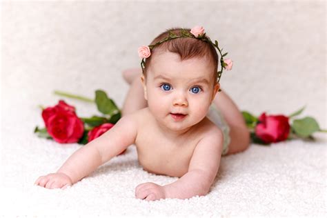 Cute Baby Wallpaper 4k Rose Flowers Adorable Blue Eyes