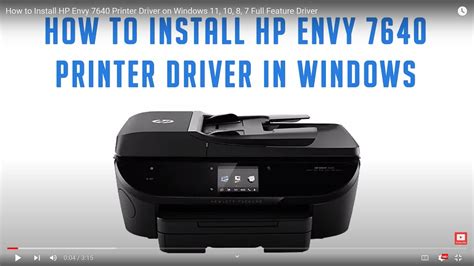 How To Install Hp Envy 7640 Printer Driver On Windows 11 10 8 7 Full