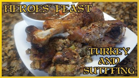 Heroes Feast Hommlet Golden Brown Roasted Turkey With Sausage