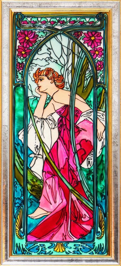 Alphonse Mucha Le Soir Evening Art Stained Stained Glass Art Art Nouveau Mucha
