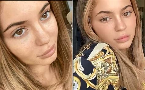 kylie jenner goes barefaced looks unrecognizable in no makeup and freckles as she waits for