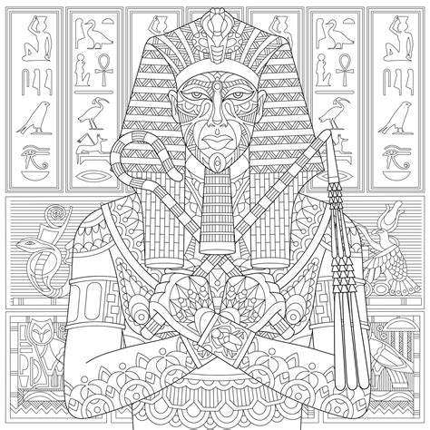 Ancient Egyptian Pharaoh Egypt Kids Coloring Pages