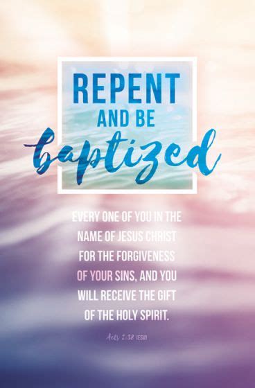 Bulletin Baptism Repent And Be Baptized Living Waters Book And Toy Store