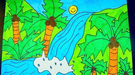 They can choose between three palettes of colors with the different tones of blue, green, red, pink and orange. How To Draw A Waterfall ~ Kids Coloring Video - YouTube