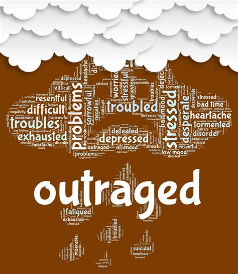 Outraged Word Indicates Angered Words And Text Stock Image Colourbox