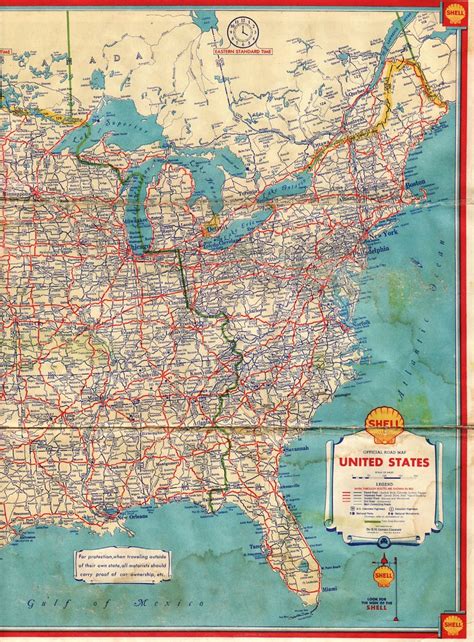 1934 Shell Road Map This Eastern United States Highway Map Flickr