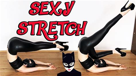 Sexy Stretching In High Heels Hot Yoga Poses With Catwoman Youtube