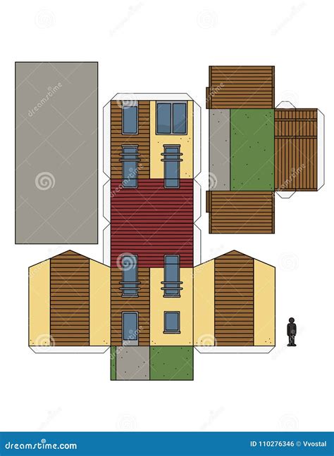 The Paper Model Of A House Stock Vector Illustration Of Design 110276346