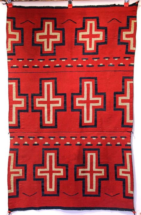 Rare Navajo Indian Classic Blanket W Raveled Red C1860s Superior