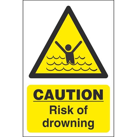 Safety signs are a type of sign designed to warn of hazards, indicate mandatory actions or required use of personal protective equipment, prohibit actions or objects, identify the location of firefighting or safety equipment, or marking of exit routes. Caution Risk Of Drowning Signs | Hazard Workplace Safety ...