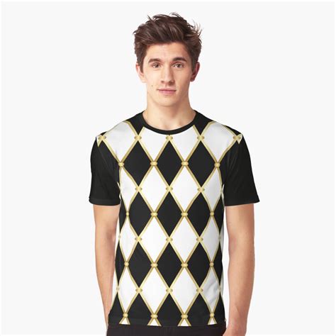 Harlequin Pattern Of Rhombuses White And Black Diamonds In Golden Grid