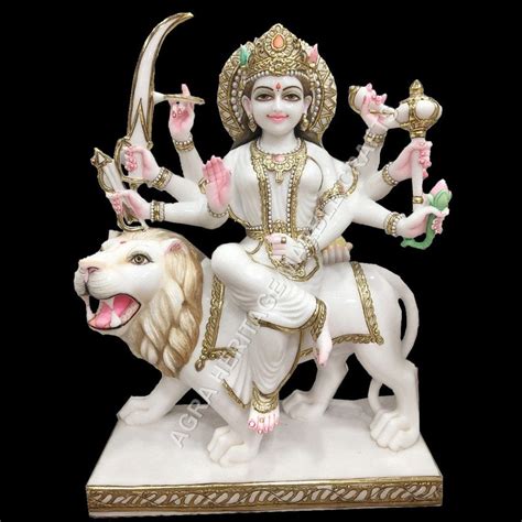 Goddess Marble Durga Maa Idol Statue Handmade Art Divine T Etsy