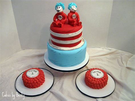 First birthday cake ideas for twin boys. Cakes by Becky: Thing One/Thing Two First Birthday