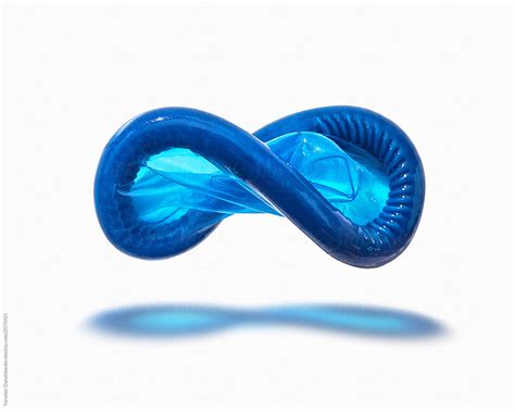 Flying Blue Condom With Shadow By Yaroslav Danylchenko
