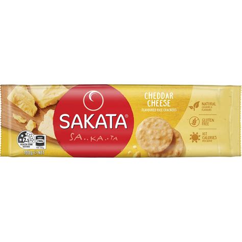 Sakata Rice Crackers Cheddar Cheese 100g Woolworths