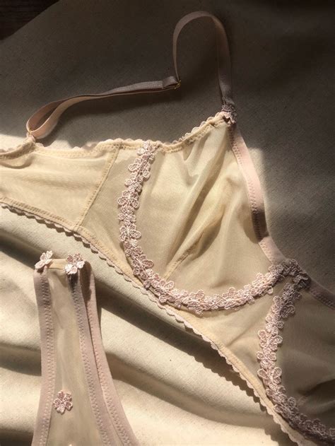 NUDE LINGERIE Set Beige And Dusty Rose Soft Lingerie Set Etsy