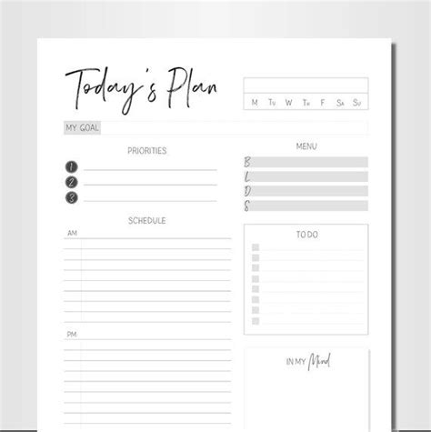 Daily Planner Printable Planner Pages Planner Inserts Planner