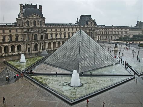 Aerial Photography Louvre Musem Daytime Paris Louvre Pyramid