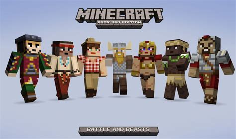 Minecraft Xbox 360 Edition Battle And Beasts Skin Pack