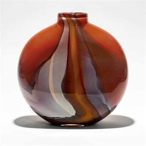 Opaque Ribbon Flat Vase By Michael Trimpol And Monique Lajeunesse Art Glass Vase Artful Home