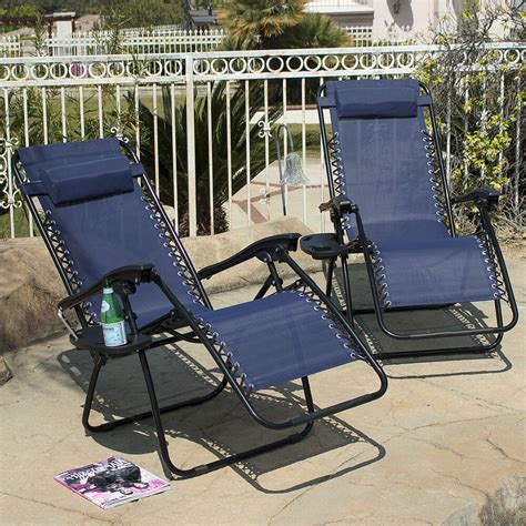 Regardless of whether you choose a chair or a recliner, it should have some sort of locking mechanism. Zero Gravity Chairs Case Of (2) Blue Lounge Patio Chair ...