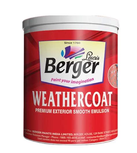 Berger Weathercoat Premium Exterior Smooth Emulsion 1 Ltr