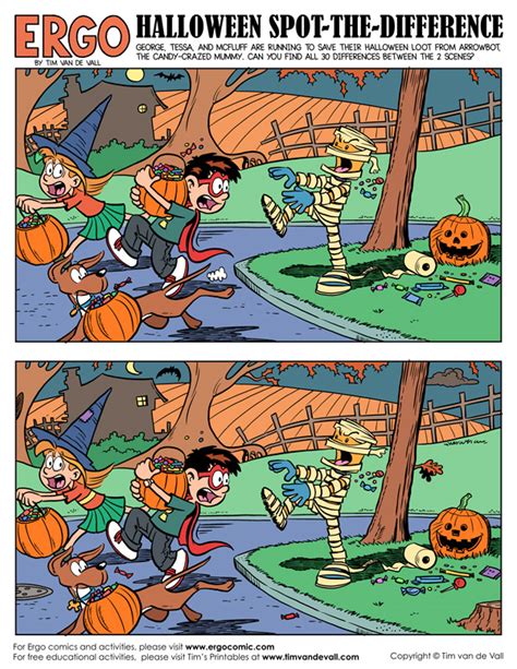 Printable Halloween Spot The Difference Activity Tims