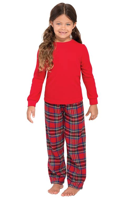 Stewart Plaid Thermal Top Girls Pajamas In Girls Pajamas And Onesies