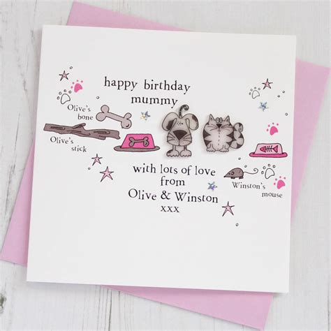 Personalised Birthday Card From The Dog And Cat By Eggbert