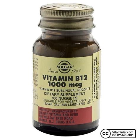 Solgar Vitamin B12 1000 Mcg 100 Tablet B Vitaminleri