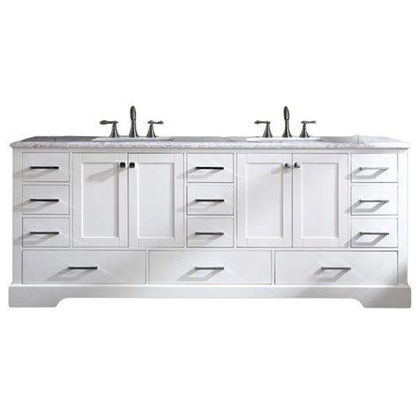 Eviva storehouse 84 ➤➤➤ dark grey color double bathroom vanity, white carrera marble top. Talbot 84
