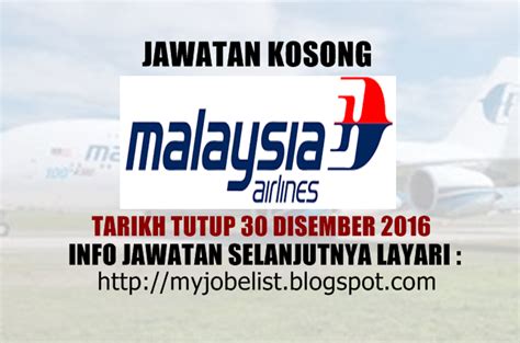 Jawatan kosong terkini di universiti putra malaysia (upm) ogos 2018. Jawatan Kosong di Malaysia Airlines Berhad - 30 Disember 2016