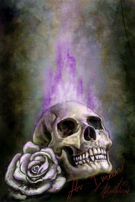 Purple Flames Skull By Sarmati On Deviantart