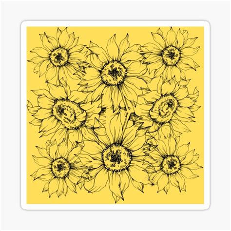 Sunflowers Sticker By MF Designsltd Redbubble