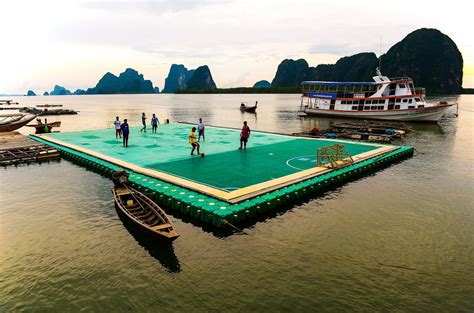 In general, soccer field dimensions vary depending on the level of play and governing body. We Defy Augury: Floating Soccer Field in Koh Panyee, Thailand
