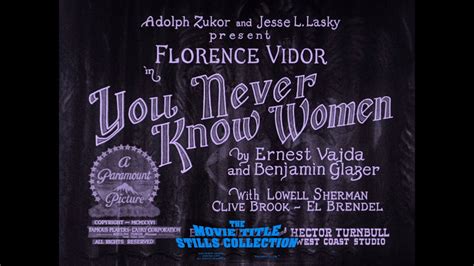 you never know women 1926 title sequence youtube