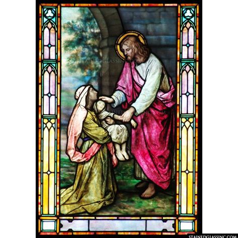 Blessing And Healing Religious Stained Glass Window