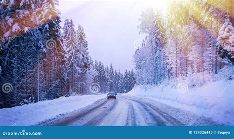 Christmas Winter Landscape Stock Image Image Of Wooden 124326445