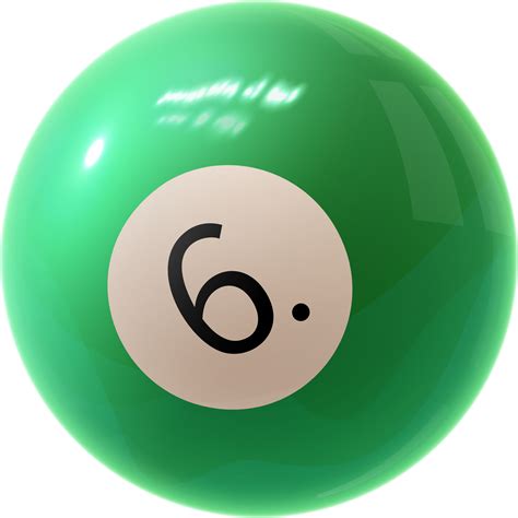 Green Billiard Ball Number Six 11421344 Png