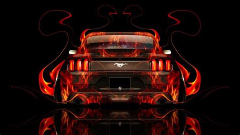 Ford Mustang Muscle Back Fire Abstract Car 2014