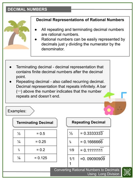 Converting Rational Numbers To Decimals Worksheet Answer Key