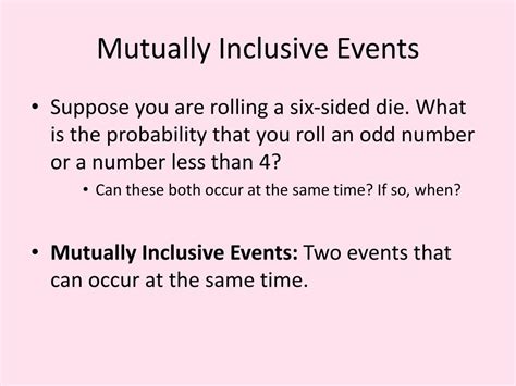 Ppt Mutually Exclusive And Inclusive Events Powerpoint Presentation